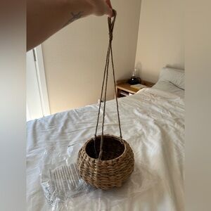 NWT H&M Home Woven hanging plant Basket
